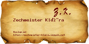Zechmeister Klára névjegykártya